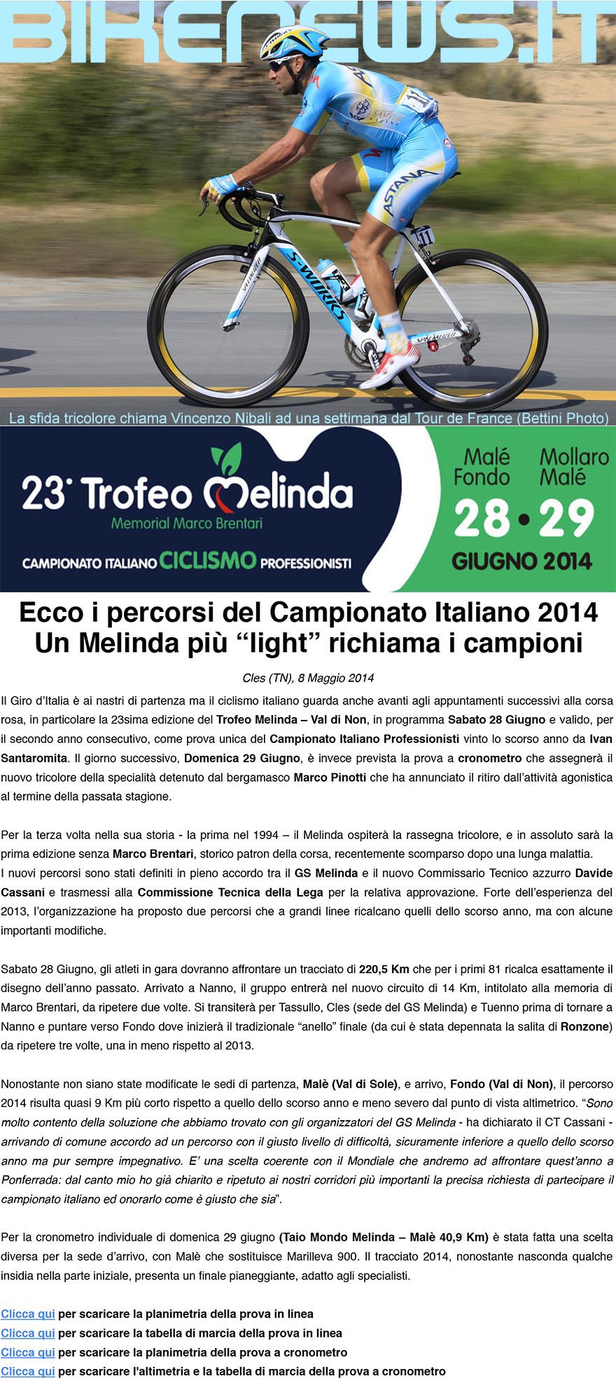 NEWS TROFEO MELINDA CAMP ITALIANO